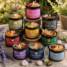 Load image into Gallery viewer, Intention Candles | Crystal & Botanical Wellness Candles | Handcrafted Soy Candles