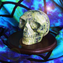 Load image into Gallery viewer, Crystal Skull made of Serpentine - Handmade and Charged - Altar Supplies