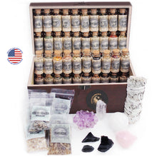 Load image into Gallery viewer, UnaLunaMoona Witchcraft Kit Box Altar Supplies Wiccan Pagan Witch with 56 Witchcraft Supplies and Tools