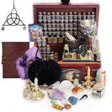 Load image into Gallery viewer, UnaLunaMoona Huge Witchcraft Kit | 116 Wiccan Supplies and Tools Witch Starter Kit Wiccan Altar Supplies w Book of Shadows