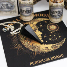 Load image into Gallery viewer, Wicca Black Scrying Mirror Kit | Black Mirror for Scrying w Black Salt Wicca Herbs + Book of Shadows | Scrying Tools