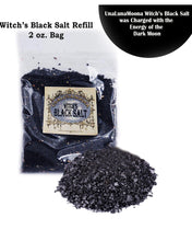 Load image into Gallery viewer, UnaLunaMoona Wicca Black Salt Refill | Black Salt for Protection Charged Using Dark  Moon Energy Witchcraft kit