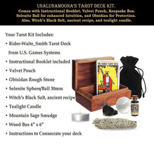 Load image into Gallery viewer, Witchcraft Tarot Deck Kit. Altar Supplies and Tools, RWS Rider Waite Tarot Made in Italy with Keepsake Box