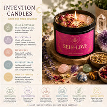 Load image into Gallery viewer, Intention Candles | Crystal &amp; Botanical Wellness Candles | Handcrafted Soy Candles
