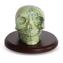 Load image into Gallery viewer, Crystal Skull made of Serpentine - Handmade and Charged - Altar Supplies
