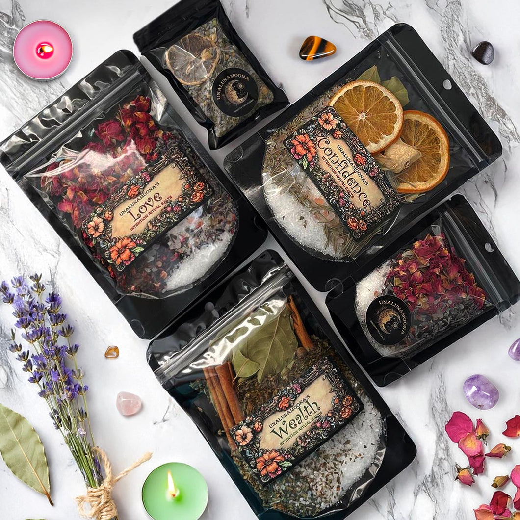 Intention Bath Salts - Ritual Salts for Manifestation and Intention-Setting - Spell Supplies