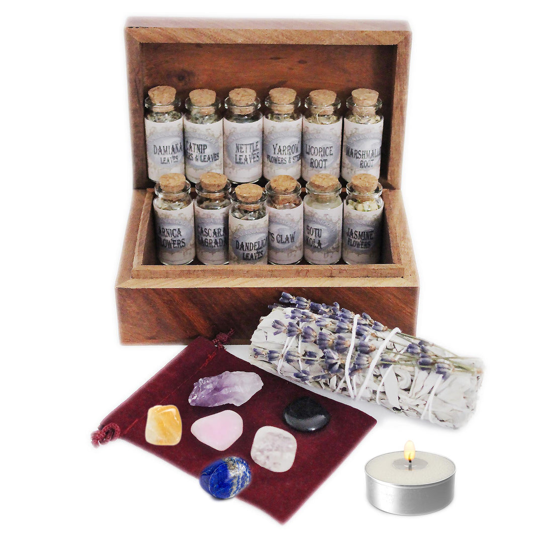 UnaLunaMoona Witchcraft Kit | Witch Starter Kit | 20 Wicca Supplies and Tools | Baby Witch