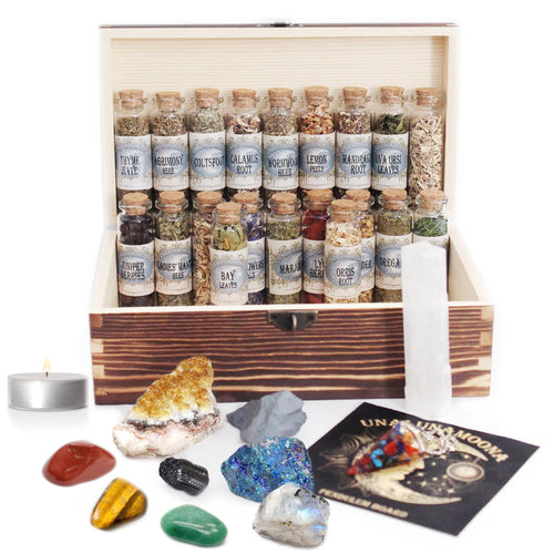 Witchcraft Kit Medium/Advanced| Witch Kit | Large Herbs for Witchcraft with Crystals Set