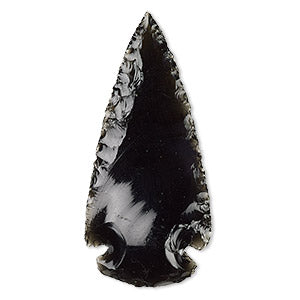 Obsidian Crystal Carved Arrowhead Stone