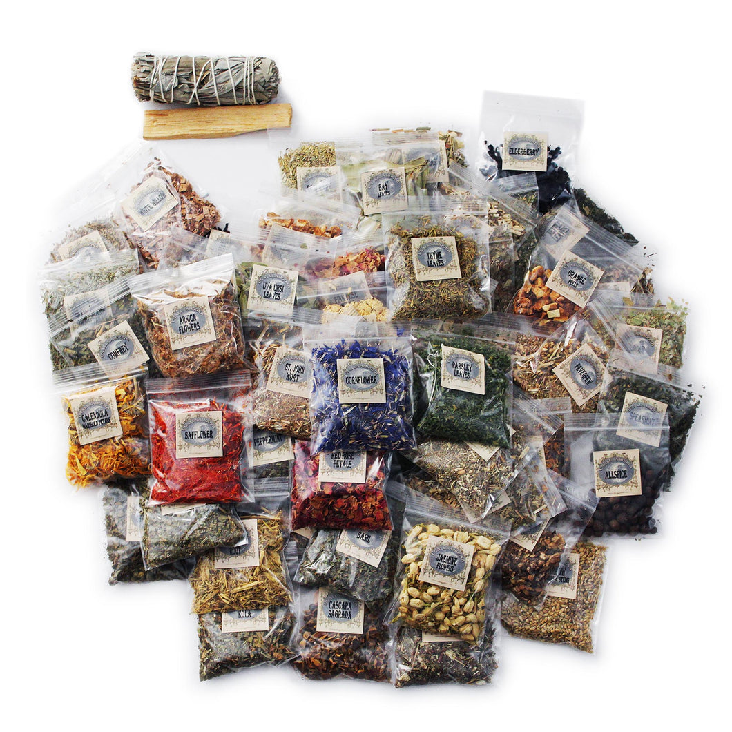 Witchcraft Herbs Kit | 60 Herbs for Witchcraft | Hoodoo Herb and Root Magic | Witch Herbs | Rituals | Wiccan Herbs | Dried Herbs and Flowers for Spells | Spell Kit Supplies Set | Herb Sampler Kit