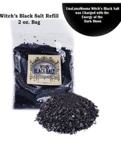 Load image into Gallery viewer, UnaLunaMoona Wicca Black Salt Refill | Black Salt for Protection Charged Using Dark  Moon Energy Witchcraft kit
