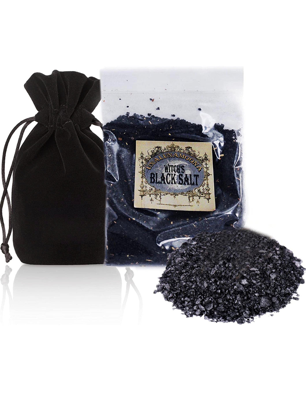 UnaLunaMoona Wicca Black Salt Refill | Black Salt for Protection Charged Using Dark  Moon Energy Witchcraft kit